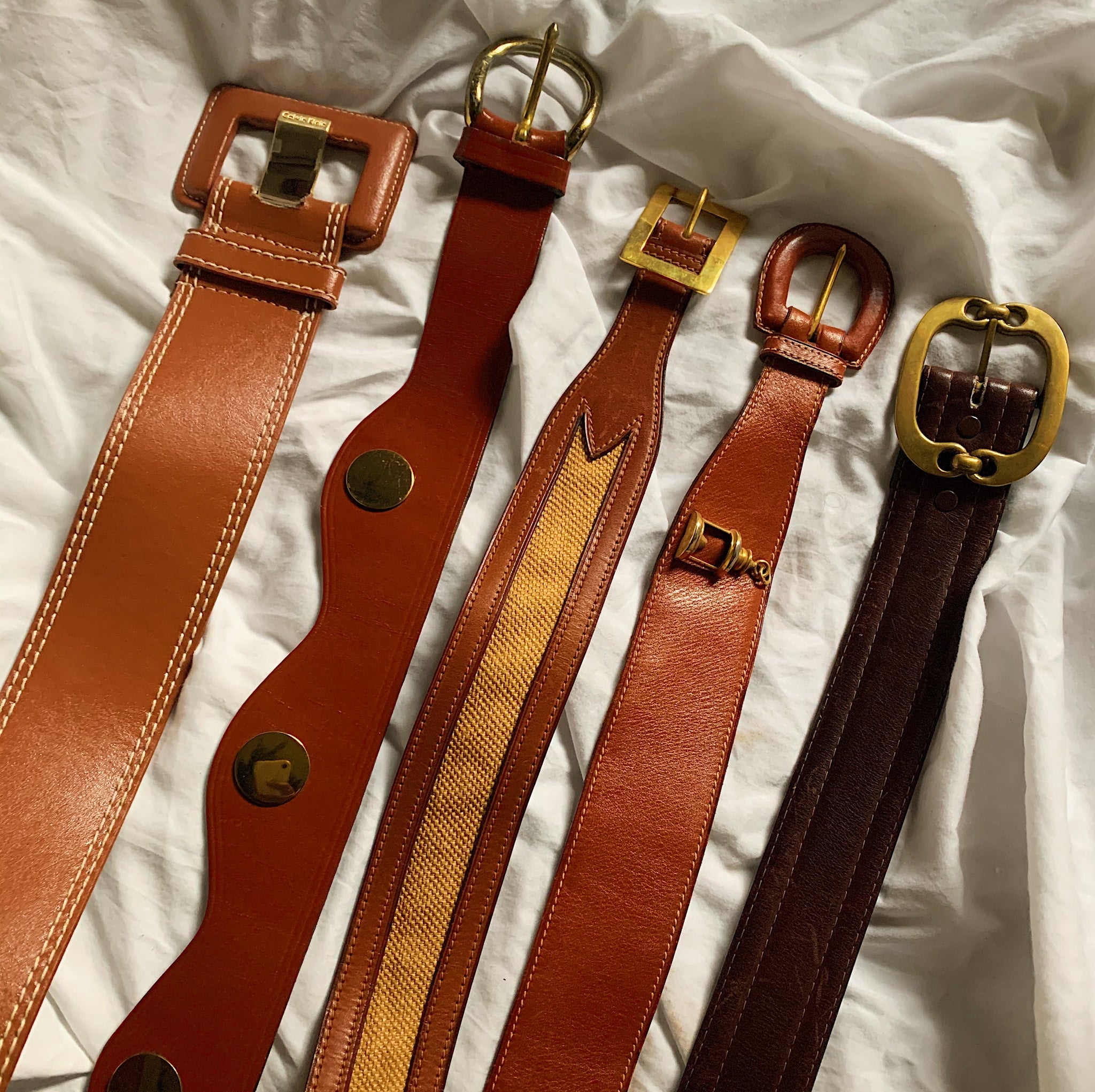 Vintage Mocha Brown Leather Belt (L/XL/XXL)