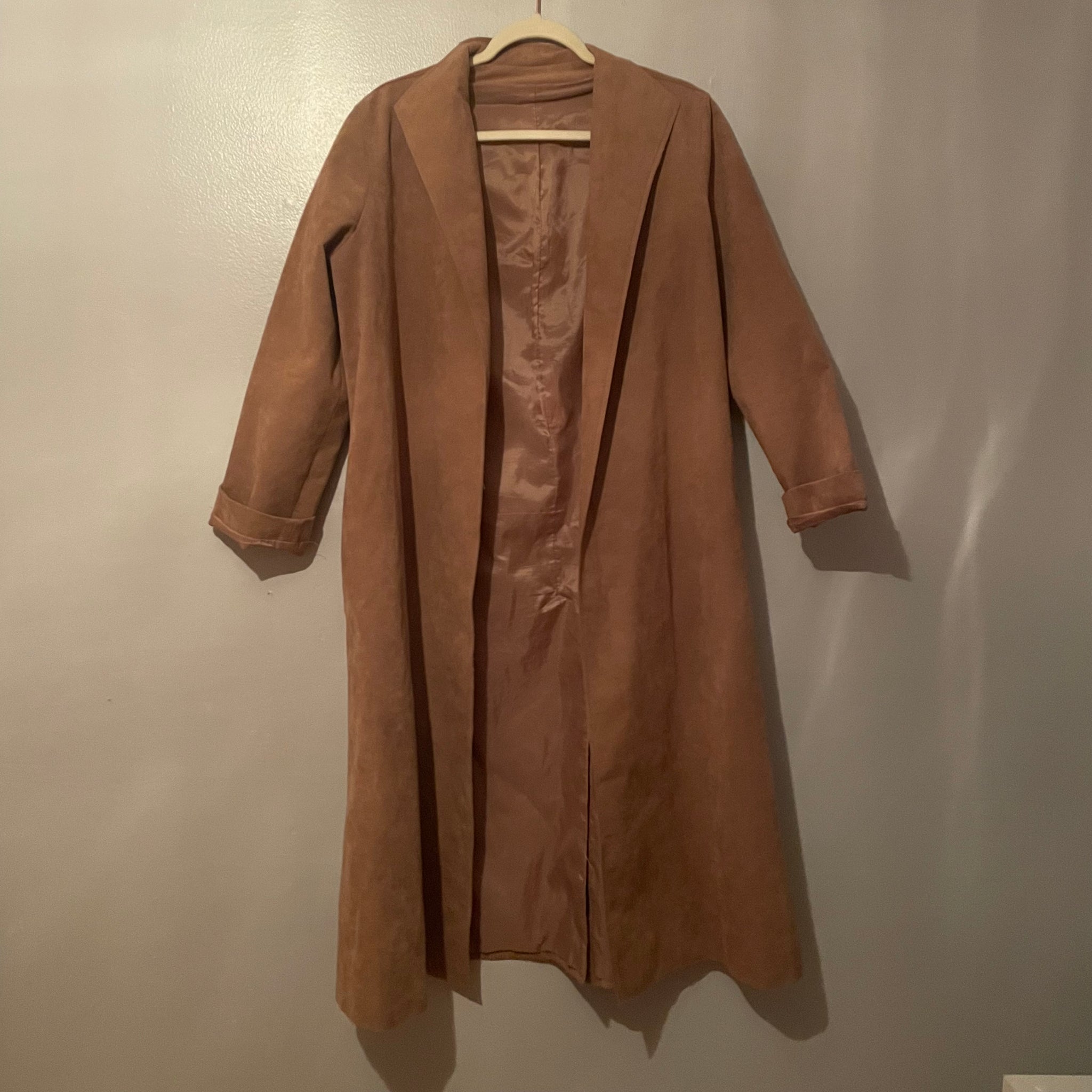 ‘Adelina’ Suede Maxi  Duster Jacket (L/XL)