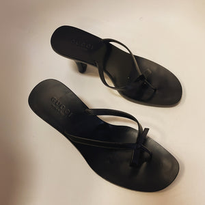 Gucci Black Minimalist Sandal Heels (Sz. 9)