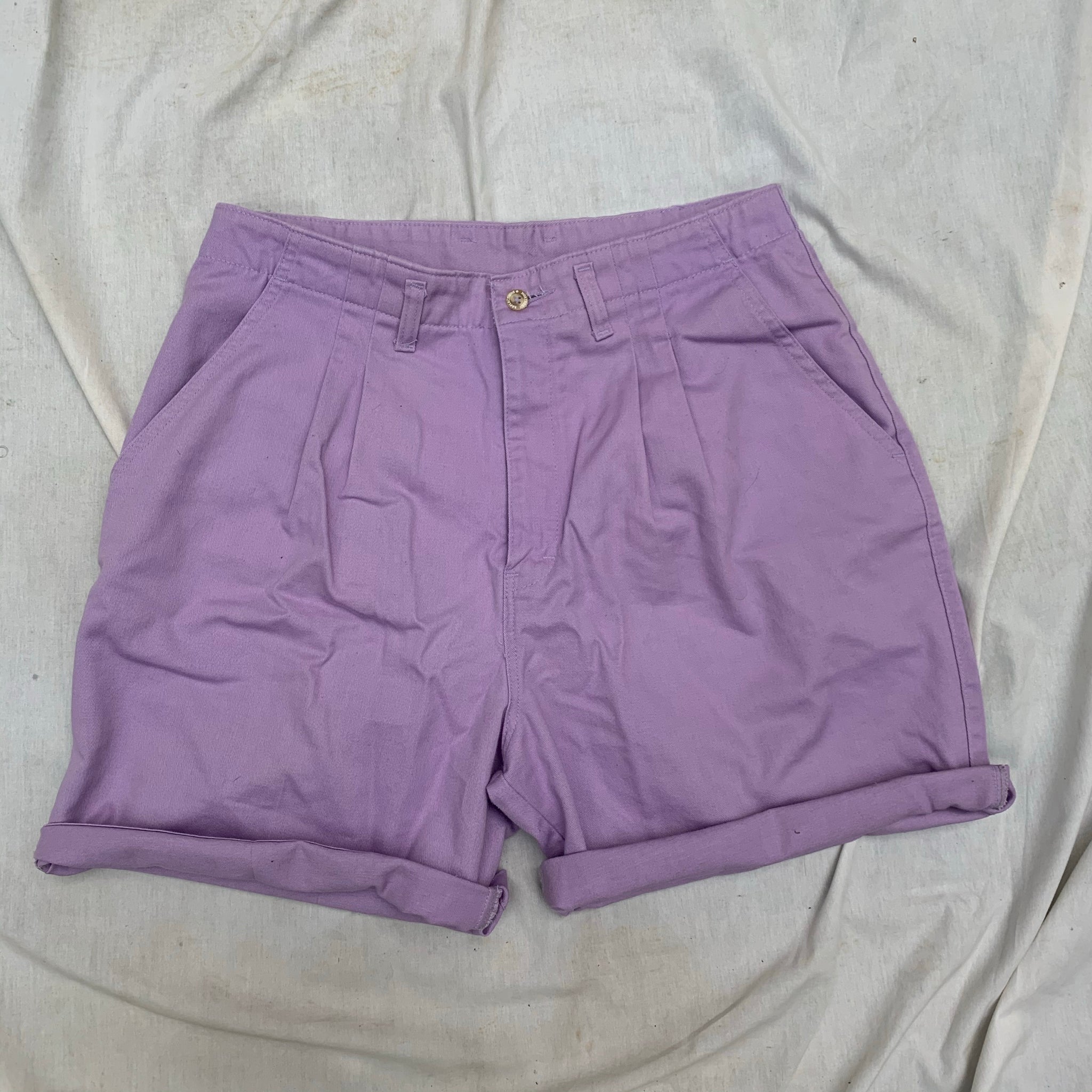 'Piper' Lilac High-Waisted Shorts (M-XL) - Shop Vanilla Vintage