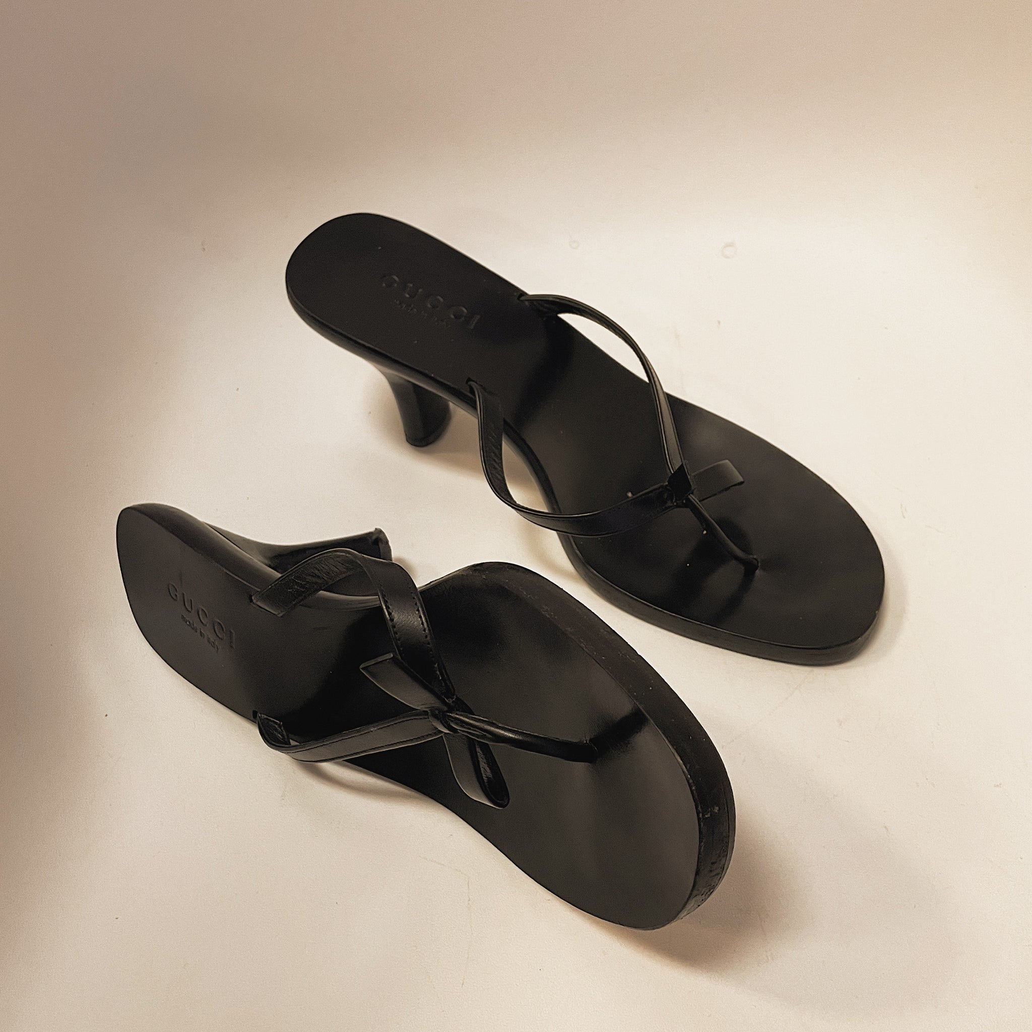 Gucci Black Minimalist Sandal Heels (Sz. 9)