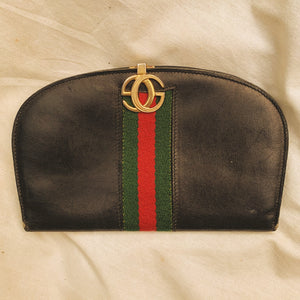 Gucci ‘Sherry’ Line Black Leather Wallet - Shop Vanilla Vintage