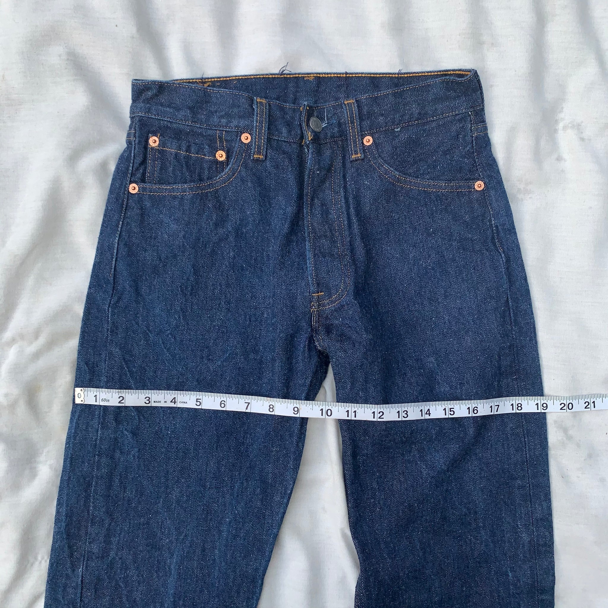 Vintage Levi’s High-Waisted Medium Wash Mid-Rise Straight Leg Jeans (26”x29”)