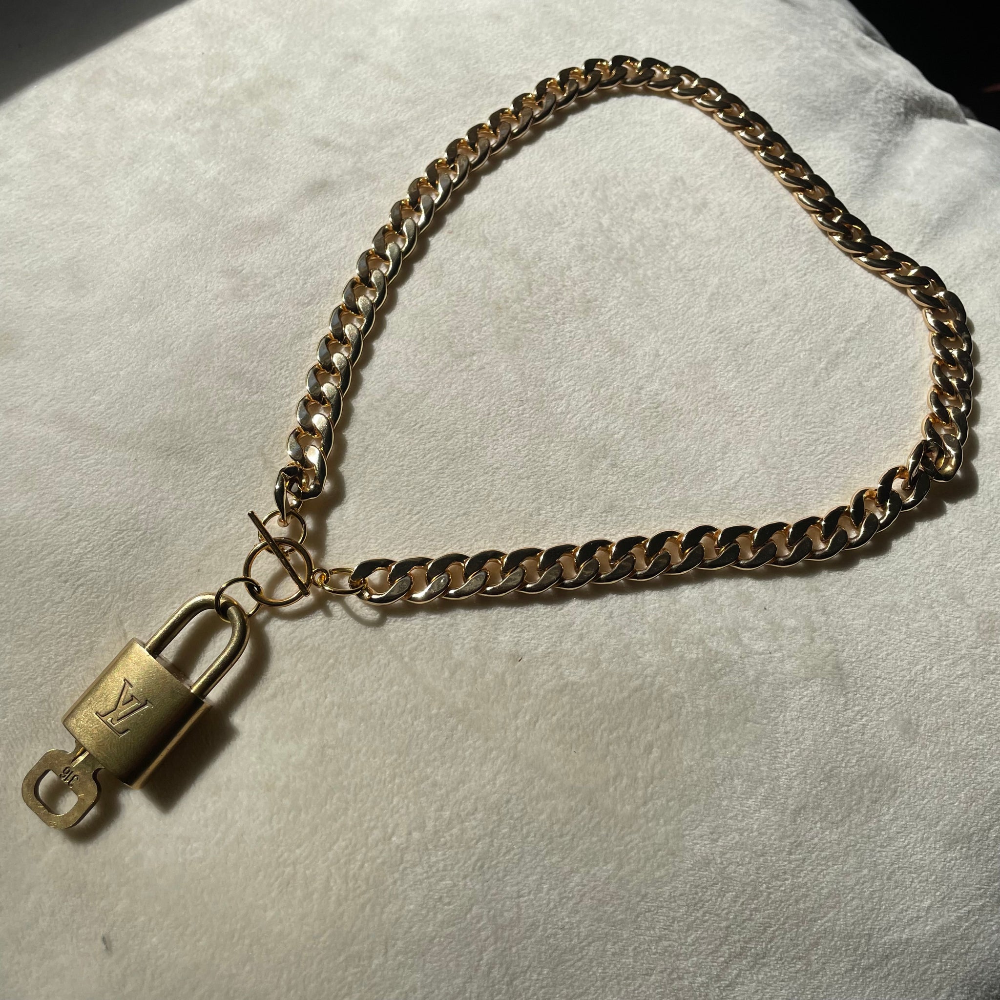 Rework Louis Vuitton Lock With Key on Necklace