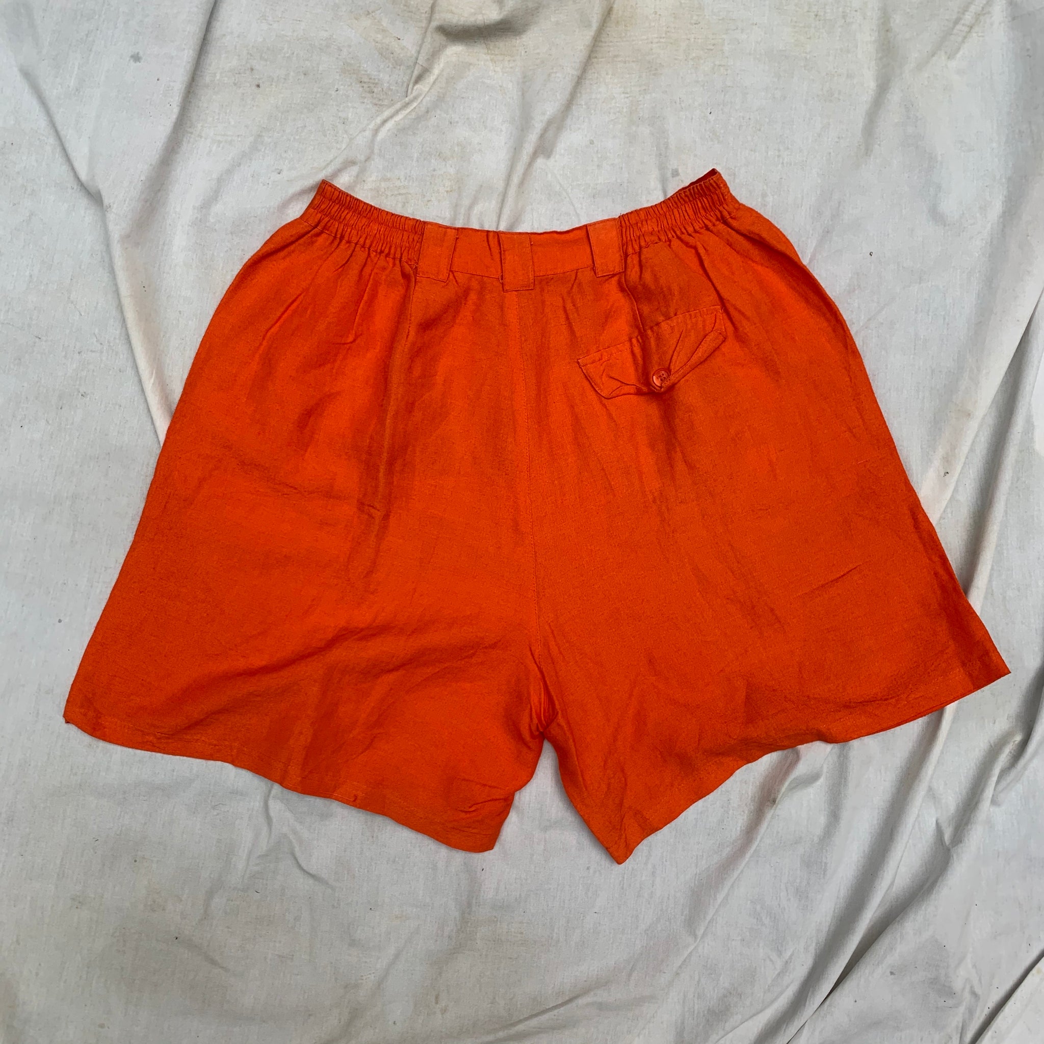 'Velma' Orange High-Wasited Shorts (L/XL) - Shop Vanilla Vintage