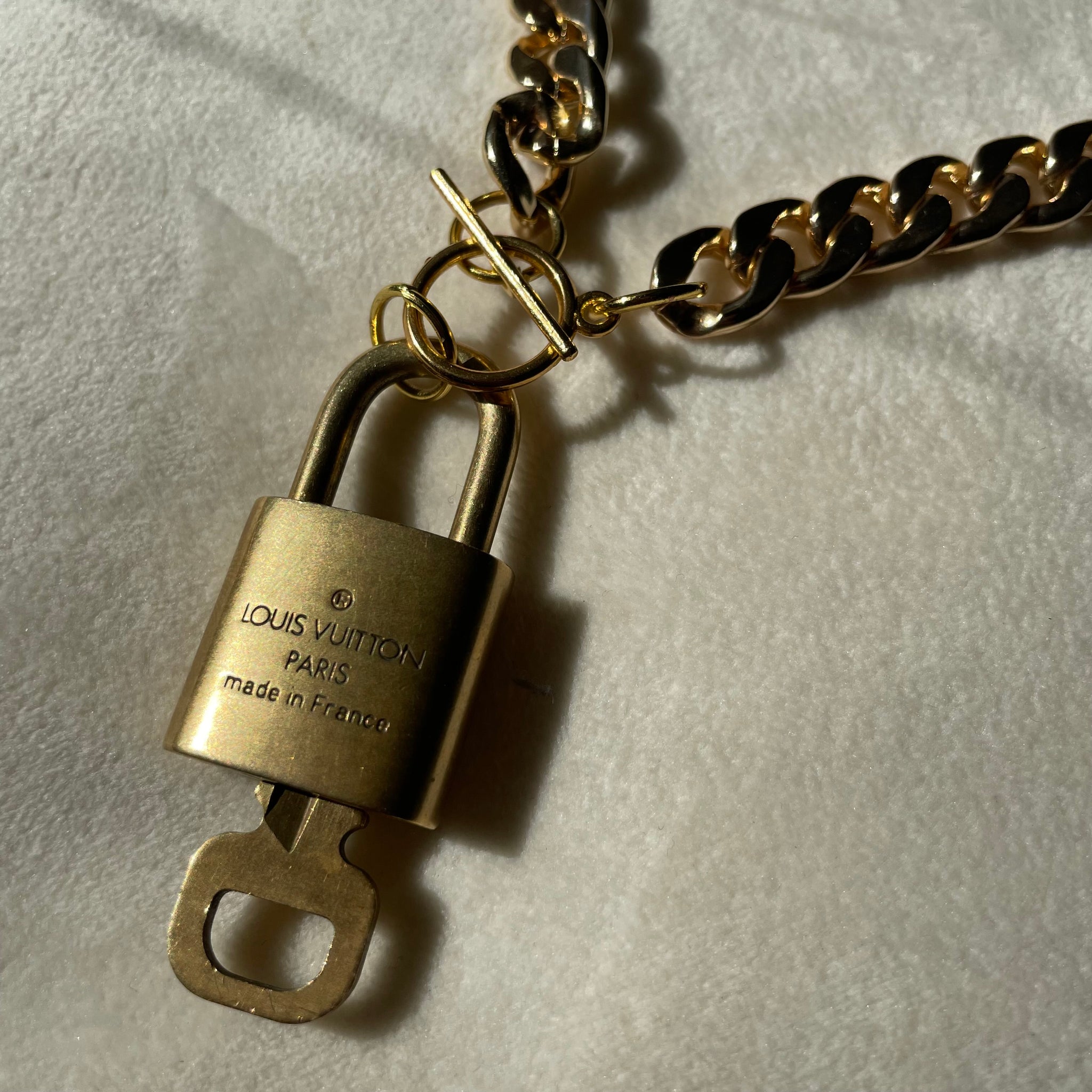 Rework Louis Vuitton Lock With Key on Necklace