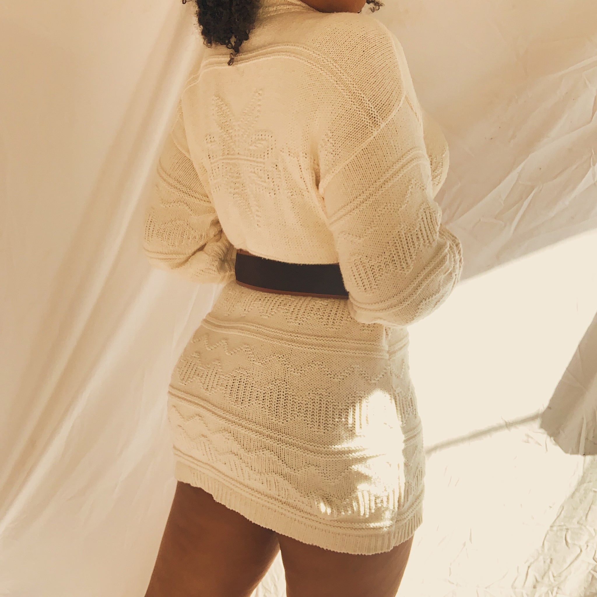 ‘Leena’ Creme Oversized Sweater Dress (M/L)