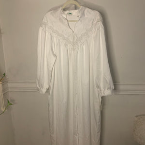 ‘Josephine’ Lace Trim Button Down Maxi Nightgown (one size) - Shop Vanilla Vintage