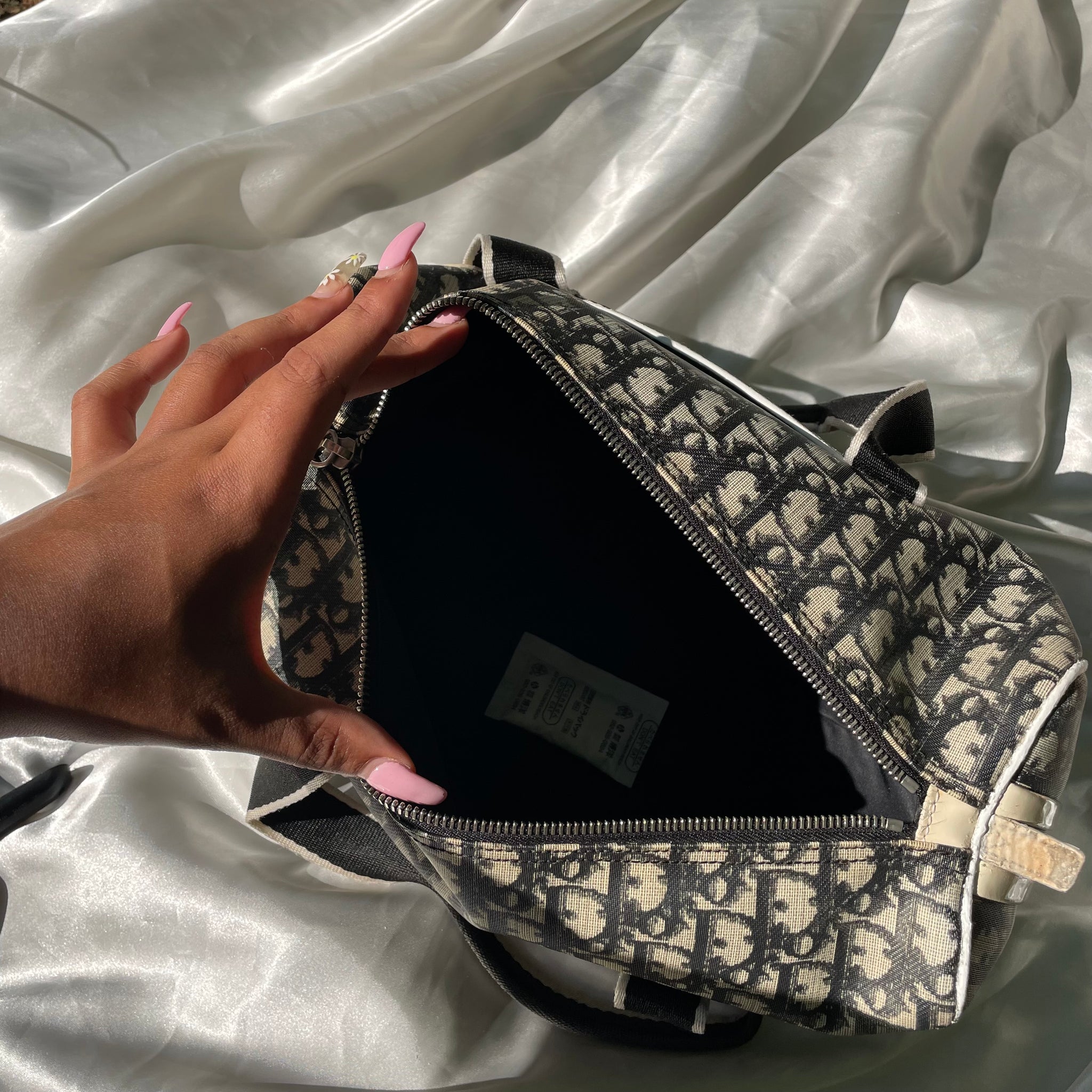 Black Dior Trotter Varsity Boston Bag