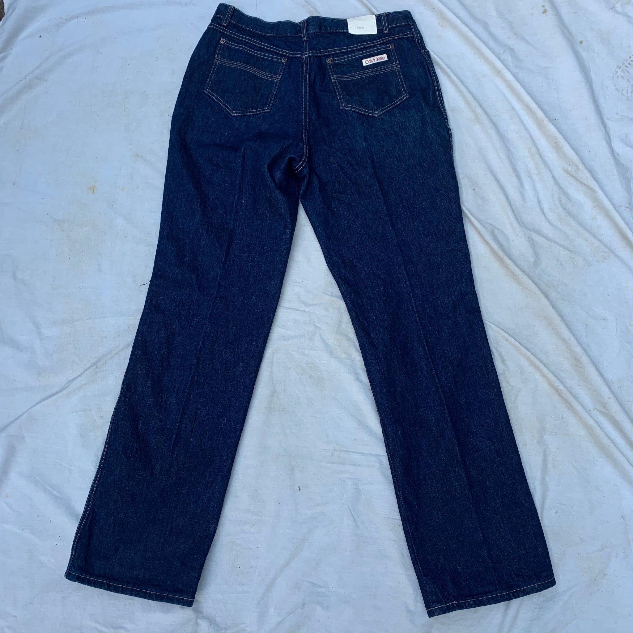 Vintage 70s Calvin Klein High-Waisted Dark Wash Straight Leg Jeans (12/14) (NWT)