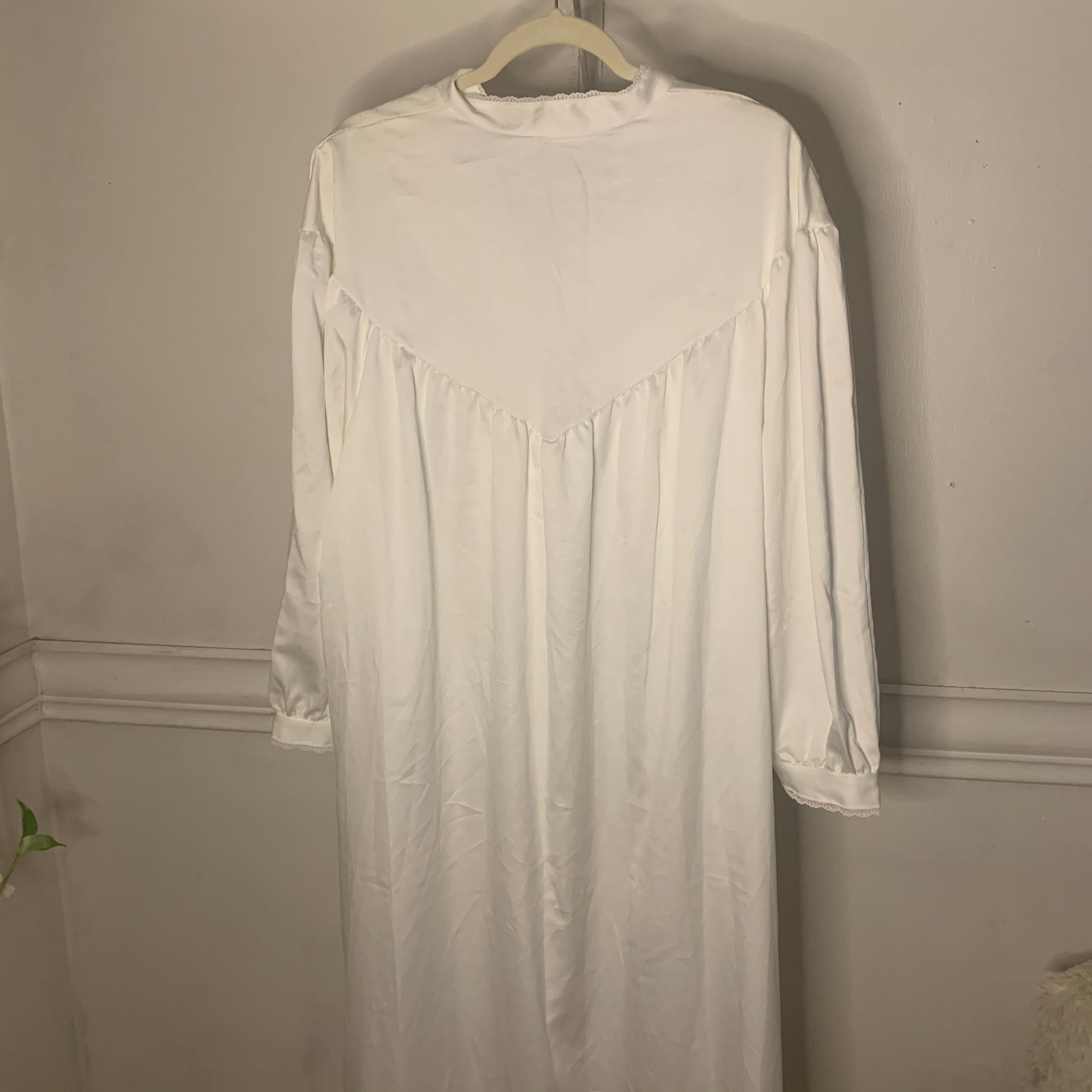 ‘Josephine’ Lace Trim Button Down Maxi Nightgown (one size) - Shop Vanilla Vintage