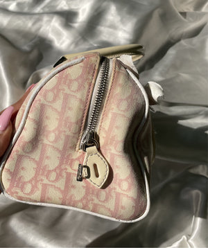 Dior Pink Trotter Terry Cloth Mini Boston Bag 