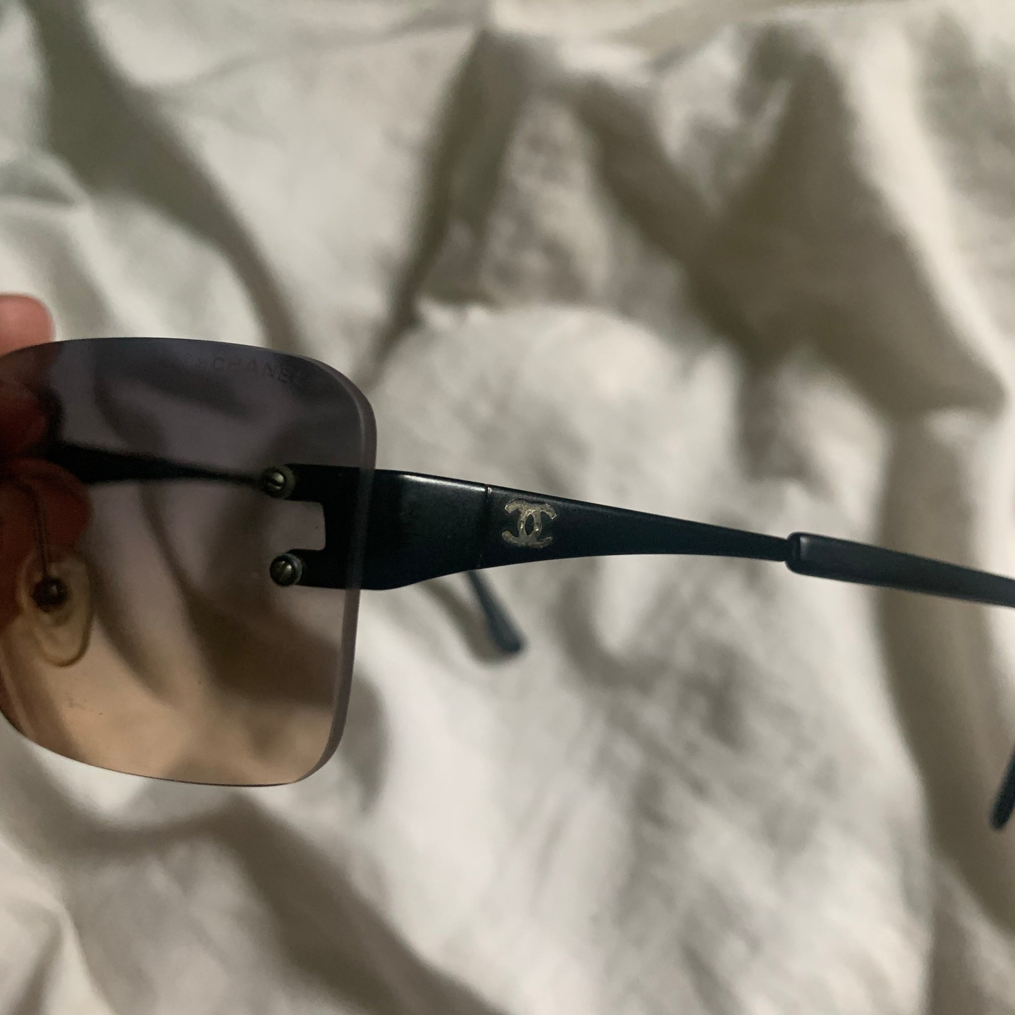 Chanel 4005 Rimless Rectangular Ombre Sunglasses - Shop Vanilla Vintage