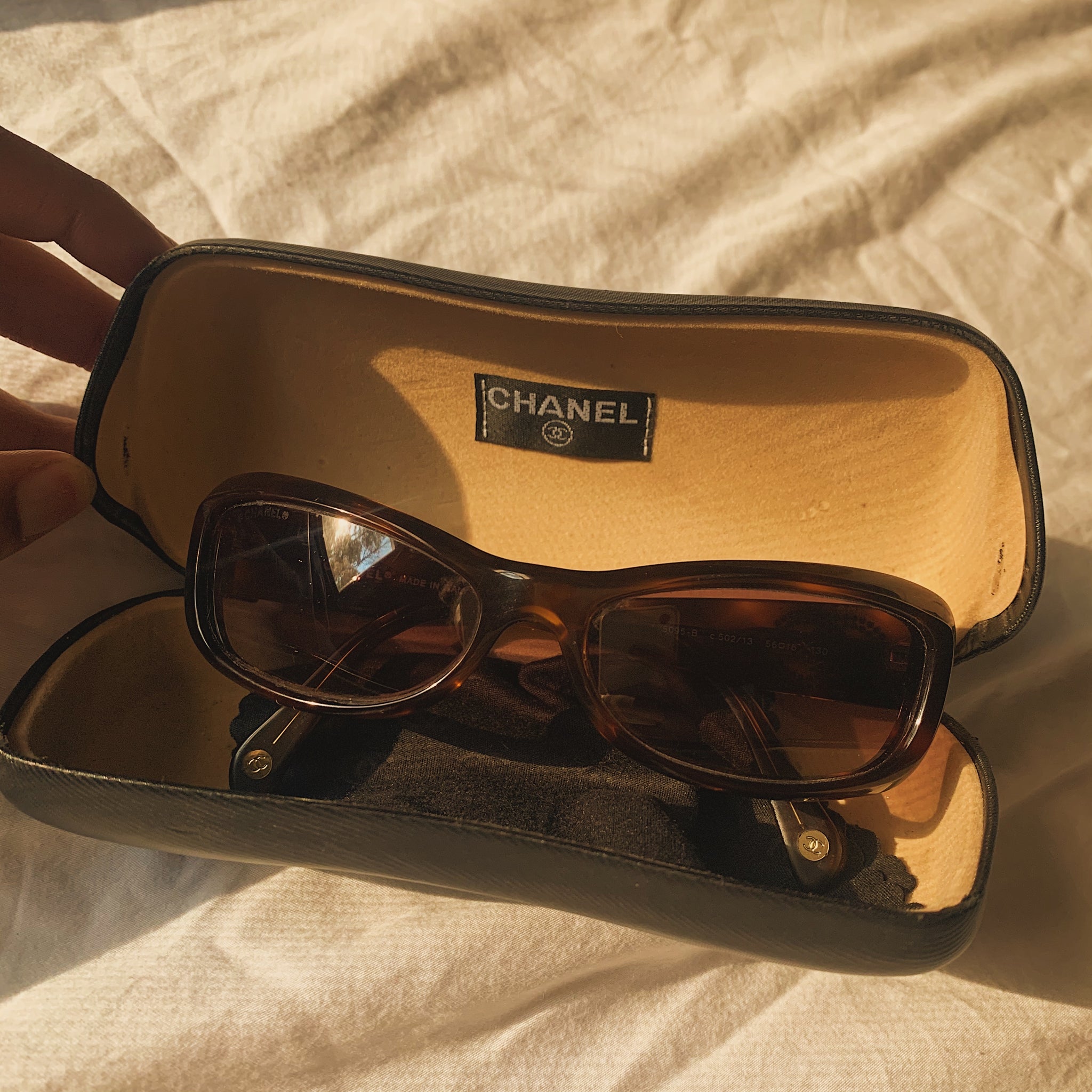 AUTHENTIC CHANEL Sunglasses Brown Tortoise 5185 DENIM Limited Classic Cat  eye