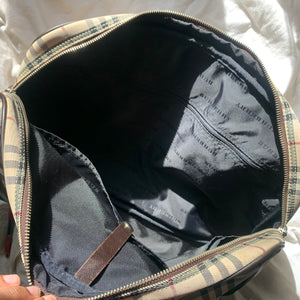 Authentic Burberry Nova Check Leather Travel Bag