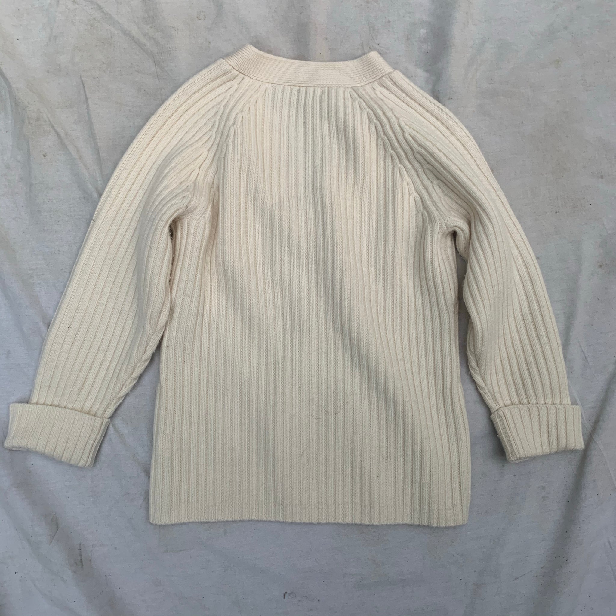 'Ryley' Creme Pure Merino Wool Cardigan Sweater Top (M/L/XL)