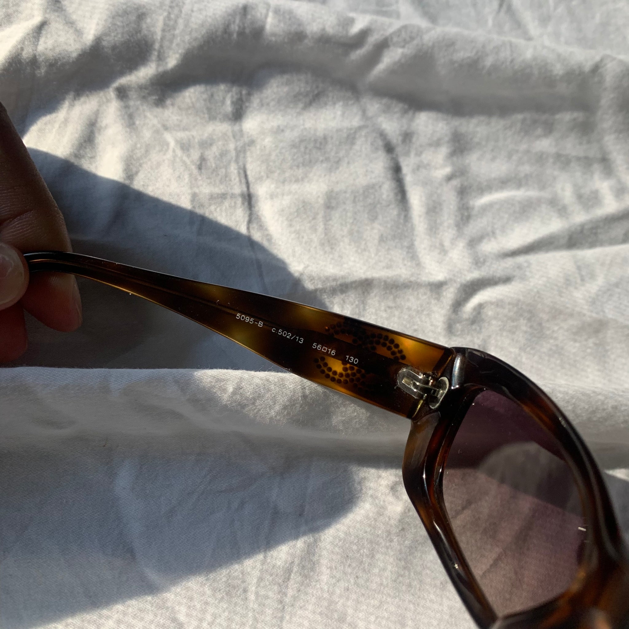 Authentic Chanel Rectangular Rhinestone Logo Sunglasses