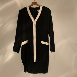 ‘Gabrielle’ Black & White 2-in-1 Cardigan Dress (M)