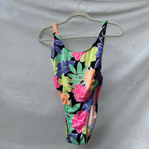 ‘Christy’ Extreme High-Cut Floral Swimsuit (M/L) - Shop Vanilla Vintage